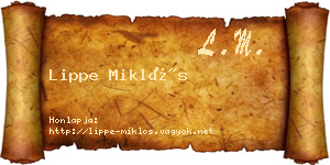 Lippe Miklós névjegykártya