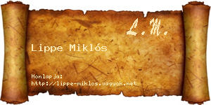 Lippe Miklós névjegykártya
